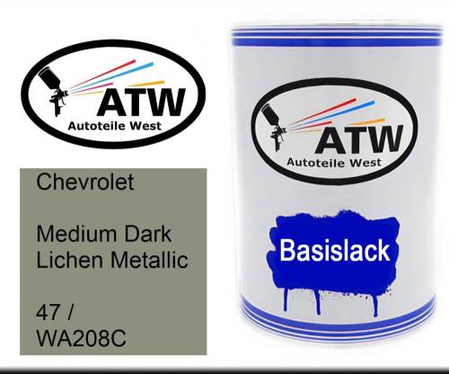 Chevrolet, Medium Dark Lichen Metallic, 47 / WA208C: 500ml Lackdose, von ATW Autoteile West.